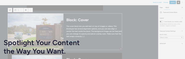Featured Content Block Preview Wordpress Plugin - Rating, Reviews, Demo & Download