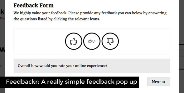 Feedbackr – Really Simple Feedback Popup Preview Wordpress Plugin - Rating, Reviews, Demo & Download