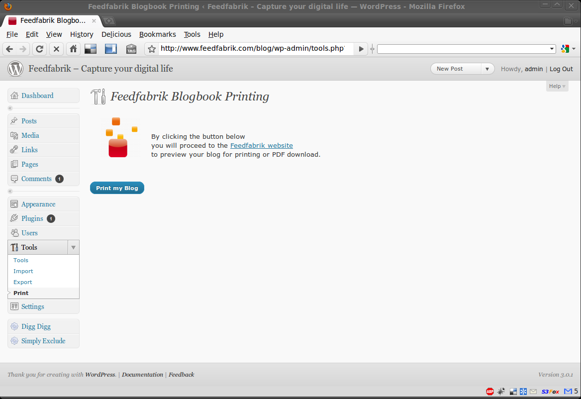 Feedfabrik Blogbook Printing Preview Wordpress Plugin - Rating, Reviews, Demo & Download