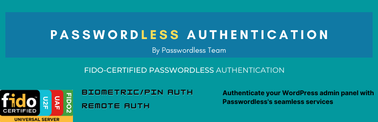 FIDO2-certified Passwordless Authentication Preview Wordpress Plugin - Rating, Reviews, Demo & Download