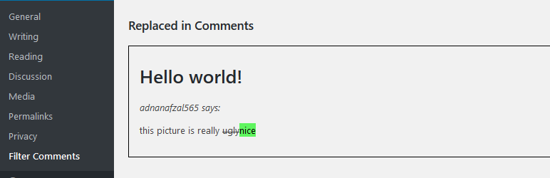 Filter Comments Preview Wordpress Plugin - Rating, Reviews, Demo & Download