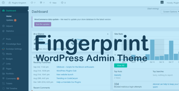 Fingerprint – WordPress Admin Theme Preview - Rating, Reviews, Demo & Download