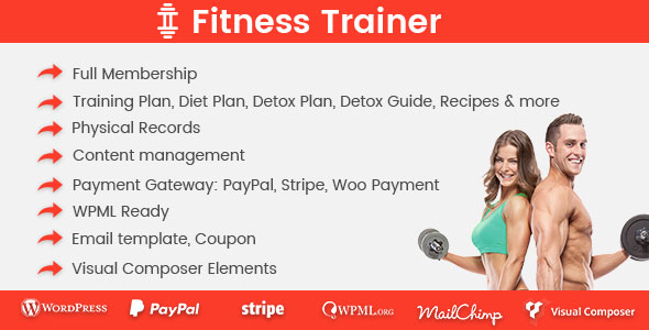 Fitness Trainer- Training Membership Plugin Preview - Rating, Reviews, Demo & Download