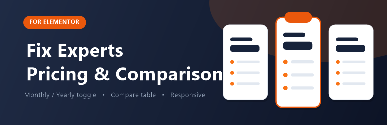 Fix Experts Pricing And Comparison For Elementor Preview Wordpress Plugin - Rating, Reviews, Demo & Download