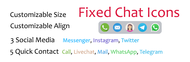 Fixed Chat Icons Preview Wordpress Plugin - Rating, Reviews, Demo & Download