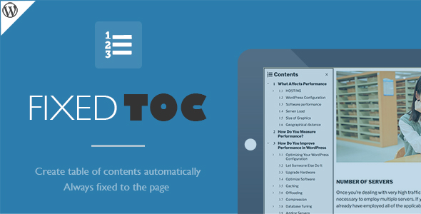 Fixed TOC – Table Of Contents For WordPress(wp) Plugin Preview - Rating, Reviews, Demo & Download