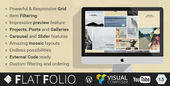 FlatFolio – Flat & Cool WP Portfolio For Visual Composer Preview Wordpress Plugin - Rating, Reviews, Demo & Download