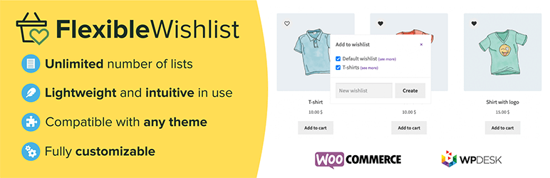 Flexible Wishlist For WooCommerce Preview Wordpress Plugin - Rating, Reviews, Demo & Download