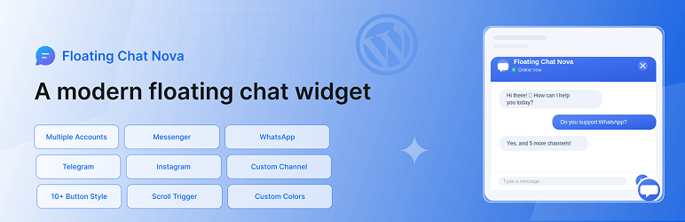 Floating Chat Nova Preview Wordpress Plugin - Rating, Reviews, Demo & Download