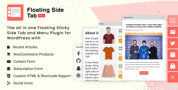 Floating Side Tab PRO Preview Wordpress Plugin - Rating, Reviews, Demo & Download