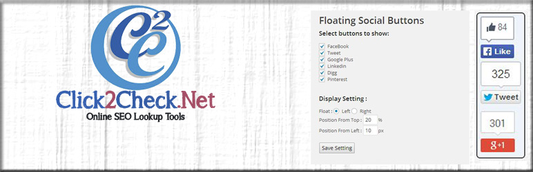 Floating Social Buttons Preview Wordpress Plugin - Rating, Reviews, Demo & Download