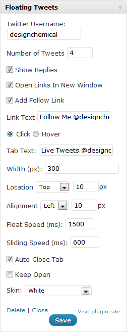 Floating Tweets Preview Wordpress Plugin - Rating, Reviews, Demo & Download