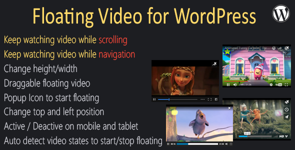 Floating Video Plugin for Wordpress Preview - Rating, Reviews, Demo & Download