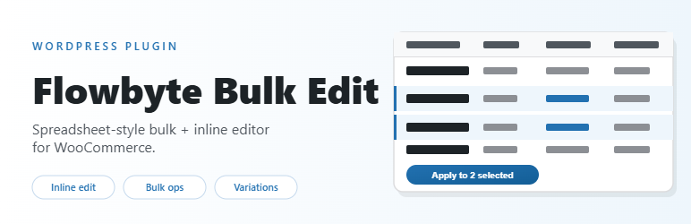 Flowbyte Bulk Edit Preview Wordpress Plugin - Rating, Reviews, Demo & Download