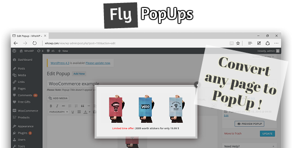 Fly PopUps Plugin for Wordpress Preview - Rating, Reviews, Demo & Download