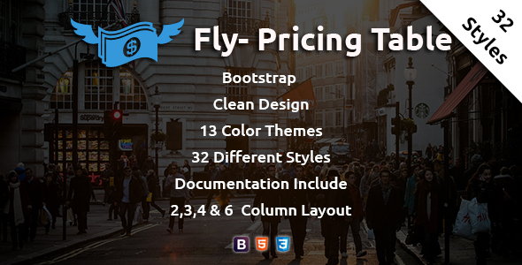 Fly – Wordpress Pricing Table Preview - Rating, Reviews, Demo & Download