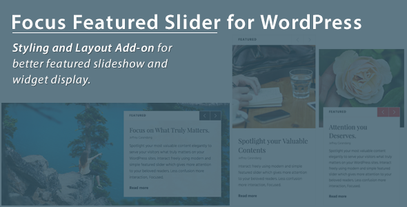 Focus WordPress Featured Slider Styling Add-on Preview - Rating, Reviews, Demo & Download