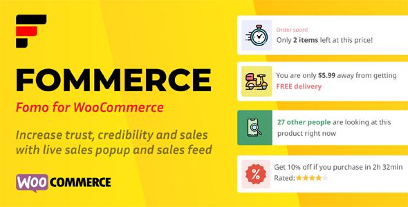 Fommerce – WooCommerce Notification Preview Wordpress Plugin - Rating, Reviews, Demo & Download
