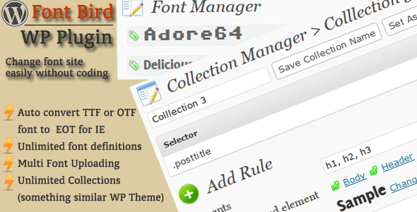 FontBird, Easy Change WordPress Site’s Font Preview - Rating, Reviews, Demo & Download