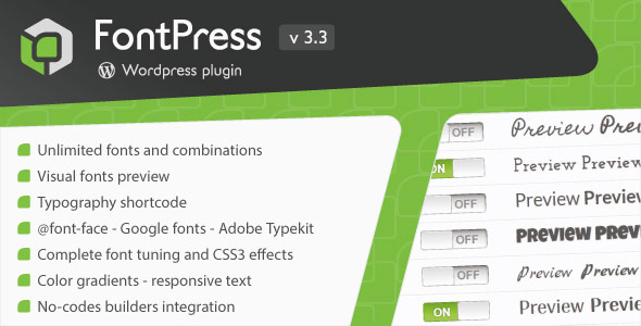 FontPress – Wordpress Font Manager Preview - Rating, Reviews, Demo & Download