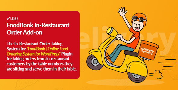 FoodBook In-Restaurant Orders Add-on Preview Wordpress Plugin - Rating, Reviews, Demo & Download