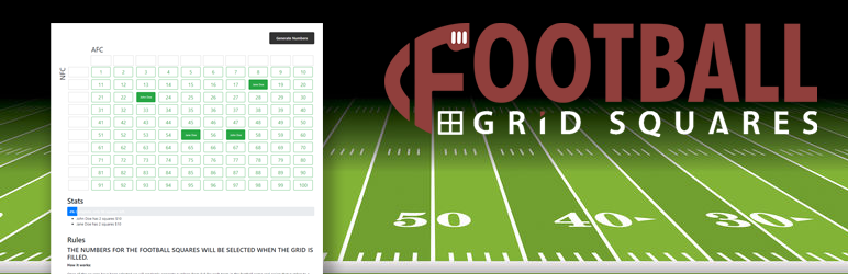 Football Grid Squares Preview Wordpress Plugin - Rating, Reviews, Demo & Download