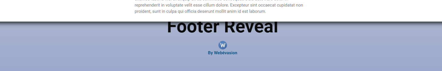Footer Reveal Effect Preview Wordpress Plugin - Rating, Reviews, Demo & Download