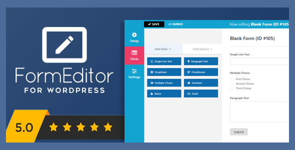 FormEditor – Pro WordPress Form Builder Preview - Rating, Reviews, Demo & Download
