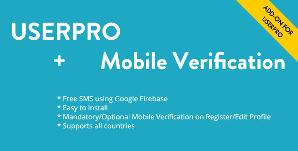 Free Mobile Verification Addon For UserPro Preview Wordpress Plugin - Rating, Reviews, Demo & Download