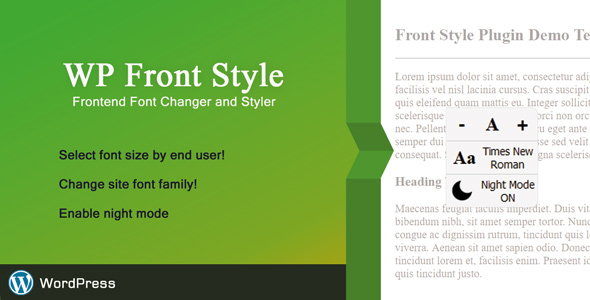 Front Style – Frontend Font Changer & Styler Preview Wordpress Plugin - Rating, Reviews, Demo & Download