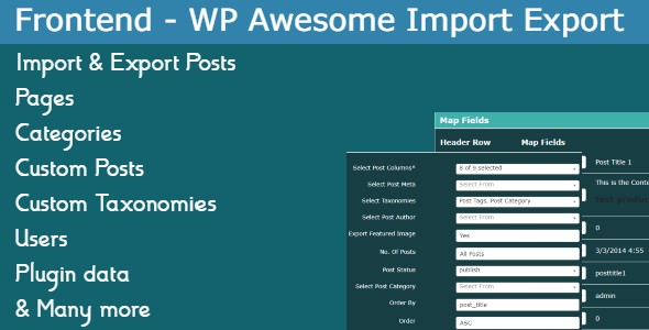 Frontend Addon – WP Awesome Import Export Plugin Preview - Rating, Reviews, Demo & Download