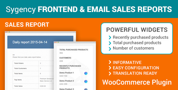 Frontend & Email Sales Reports – WooCommerce Plugin Preview - Rating, Reviews, Demo & Download