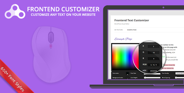 Frontend Text Customizer – WordPress Visual Editor Preview - Rating, Reviews, Demo & Download