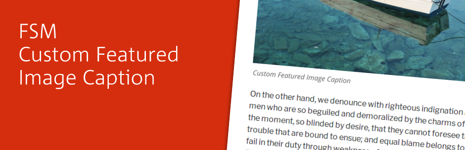 FSM Custom Featured Image Caption Preview Wordpress Plugin - Rating, Reviews, Demo & Download