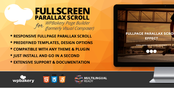 Fullpage Parallax Scroll Addon For WPBakery Page Builder (formerly Visual Composer) Preview Wordpress Plugin - Rating, Reviews, Demo & Download