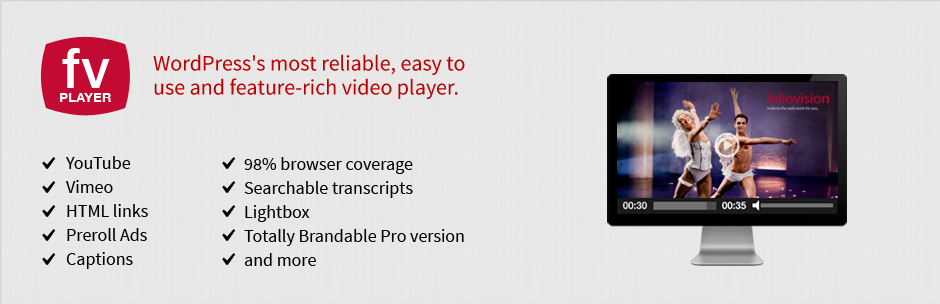 FV Flowplayer Video Player Preview Wordpress Plugin - Rating, Reviews, Demo & Download