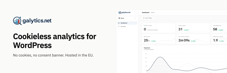 Galytics – Cookieless, GDPR-friendly Analytics Preview Wordpress Plugin - Rating, Reviews, Demo & Download