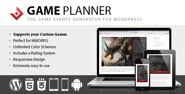 Game Planner – Events Manager For Multiplayer Games Preview Wordpress Plugin - Rating, Reviews, Demo & Download