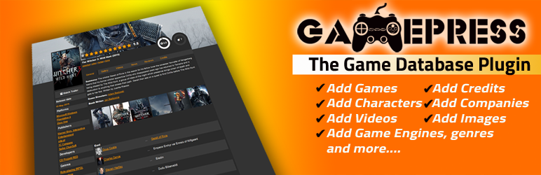 GamePress – The Game Database Plugin Preview - Rating, Reviews, Demo & Download