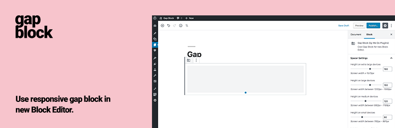 Gap Block Preview Wordpress Plugin - Rating, Reviews, Demo & Download
