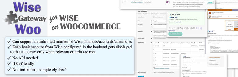 Gateway For Wise On WooCommerce Preview Wordpress Plugin - Rating, Reviews, Demo & Download