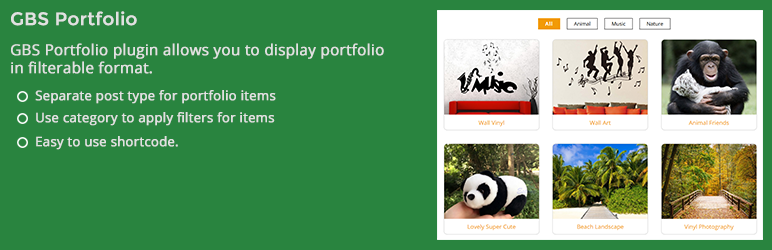 GBS Portfolio Preview Wordpress Plugin - Rating, Reviews, Demo & Download