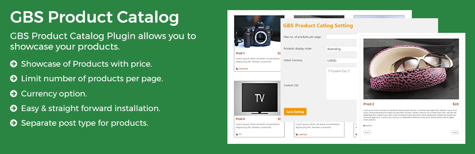 GBS Product Catalog Preview Wordpress Plugin - Rating, Reviews, Demo & Download