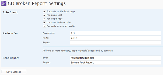 GD Broken Report Preview Wordpress Plugin - Rating, Reviews, Demo & Download