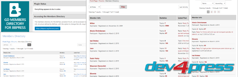 GD Members Directory For BbPress Preview Wordpress Plugin - Rating, Reviews, Demo & Download