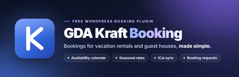 GDA Kraft Booking Preview Wordpress Plugin - Rating, Reviews, Demo & Download