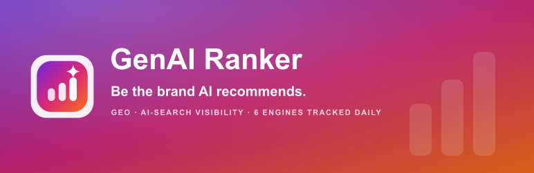 GenAI Ranker – AI Search Visibility & GEO Preview Wordpress Plugin - Rating, Reviews, Demo & Download