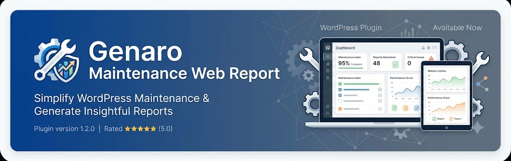 Genaro Maintenance Web Report Preview Wordpress Plugin - Rating, Reviews, Demo & Download