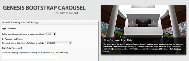 Genesis Bootstrap Carousel Preview Wordpress Plugin - Rating, Reviews, Demo & Download