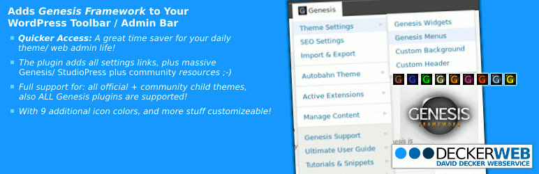 Genesis Toolbar Extras Preview Wordpress Plugin - Rating, Reviews, Demo & Download